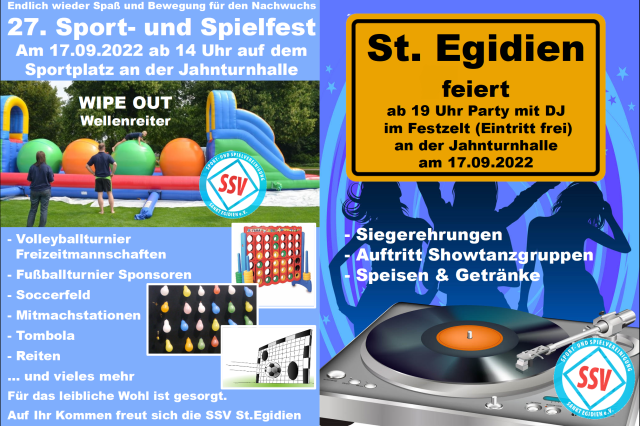 SSV Startseite Spielfest 2022 SSV St. Egidien e.V.